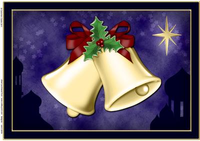 A4 Christmas Bells Felties Card Topper