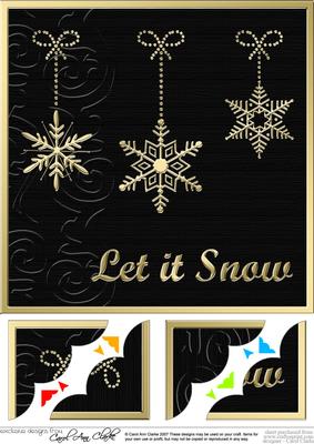 8 x 8 Xmas Snowflakes Scalloped Corner Topper