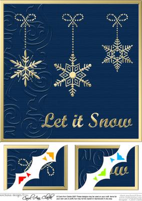 8 x 8 Xmas Snowflakes Scalloped Corner Topper