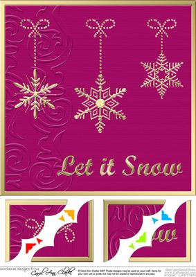 8 x 8 Xmas Snowflakes Scalloped Corner Topper