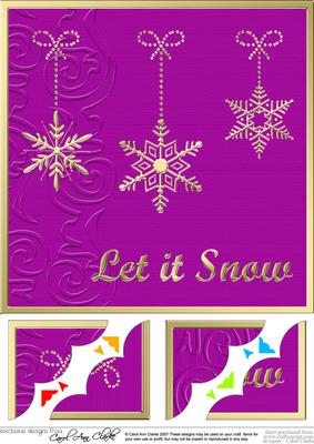 8 x 8 Xmas Snowflakes Scalloped Corner Topper