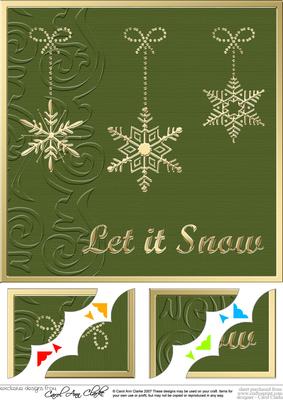 8 x 8 Xmas Snowflakes Scalloped Corner Topper