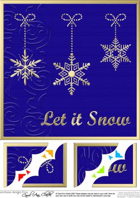 8 x 8 Xmas Snowflakes Scalloped Corner Topper