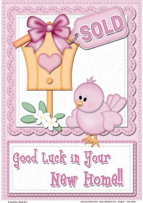 A4 Little Birdie Felties New Home Card Topper