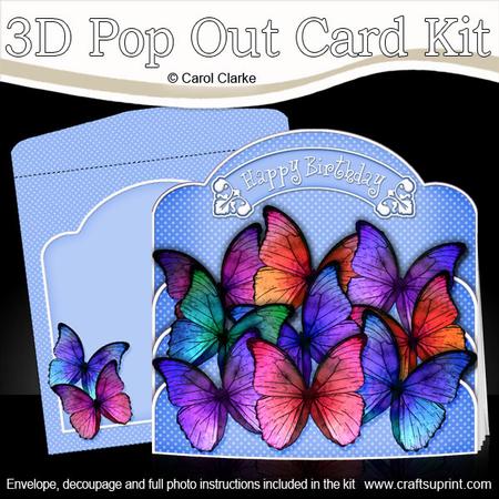 3D Beautiful Butterflies Pop Out Card Kit