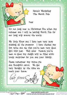 Girl's Letter from Santa