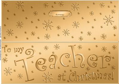 Large Dl to My Teacher Christmas Quick Cut and Fold Card