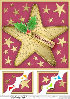 8 x 8 Xmas Star Scalloped Corner Topper