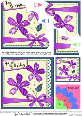 Birthday Flowers N Lace Shell Edged Corner Stacker