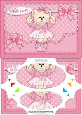 A5 Cute Ballet Teddy Scallop Corners and Pyramage