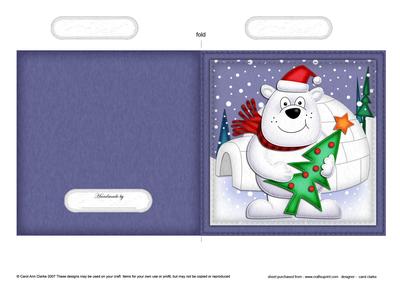 Xmas Ben Polar Bear Quick Cut and Fold Card