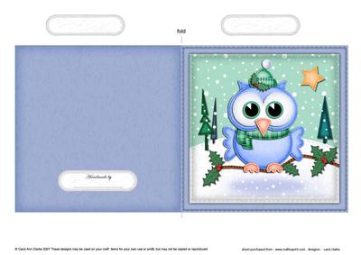 Xmas Little Hoot Quick Cut and Fold Card