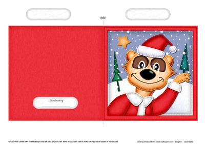 Xmas Eric Meerkat Quick Cut and Fold Card