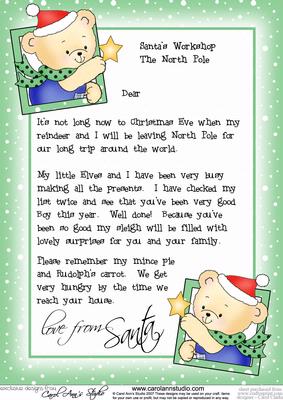 Boy's Letter from Santa