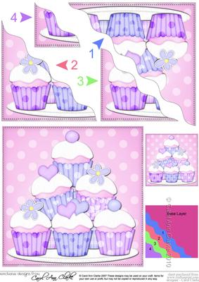 Cupcake Felties Wavy Corner Side Stacker Topper