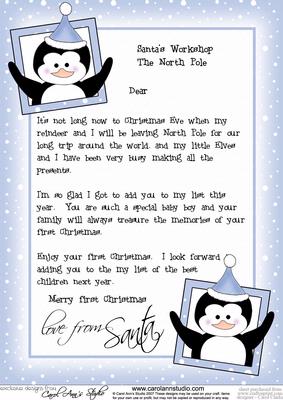Baby Boy's 1st Letter from Santa