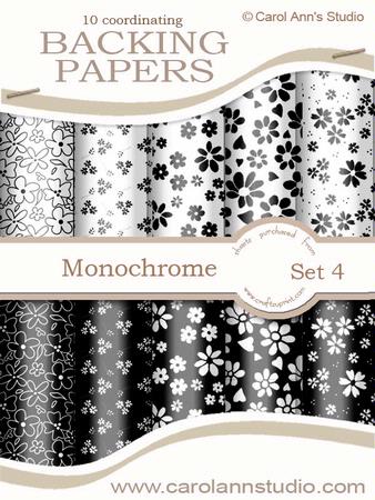 Monochrome Floral Backing Papers