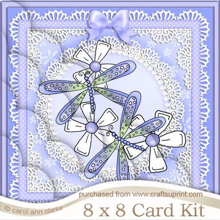 8 x 8 Dreamy Dragonflies Kit with Scalloped Corners