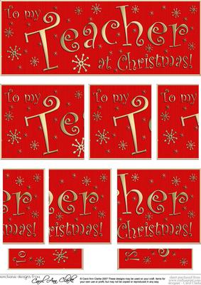 Teacher Christmas Dl Side Stacker Topper