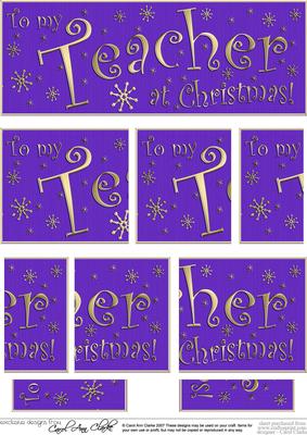 Teacher Christmas Dl Side Stacker Topper