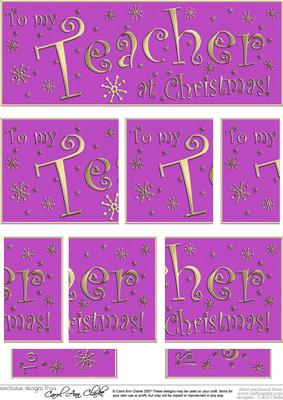 Teacher Christmas Dl Side Stacker Topper
