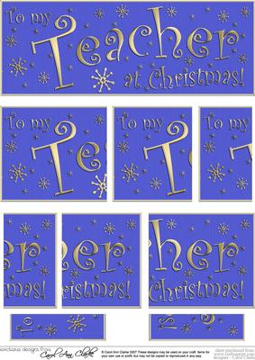 Teacher Christmas Dl Side Stacker Topper