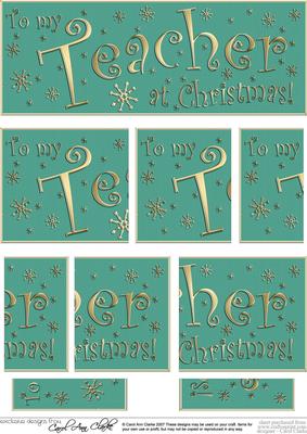 Teacher Christmas Dl Side Stacker Topper