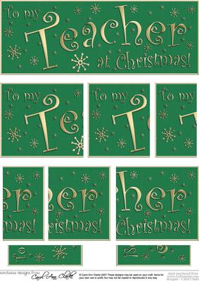 Teacher Christmas Dl Side Stacker Topper
