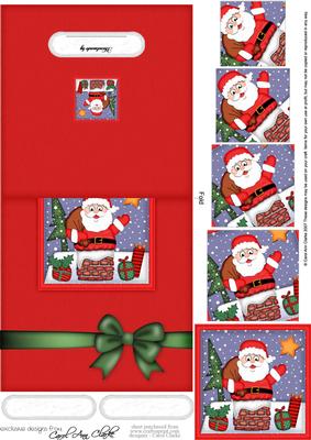 Xmas Santa Got Stuck No-hole Over the Edge N Spiral Pyramid