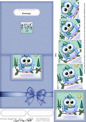 Xmas Little Hoot Owl No-hole Over the Edge N Spiral Pyramid