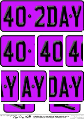 40th Birthday Fun Novelty Number Plate Side Stacker Topper