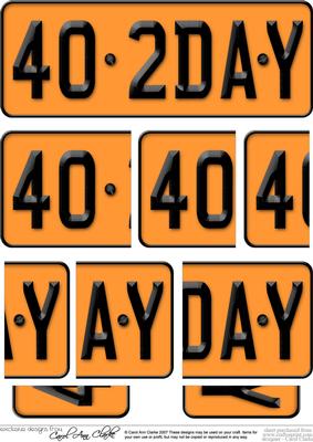 40th Birthday Fun Novelty Number Plate Side Stacker Topper