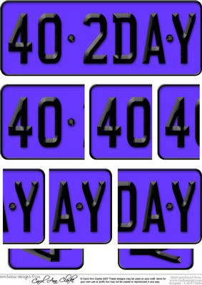 40th Birthday Fun Novelty Number Plate Side Stacker Topper
