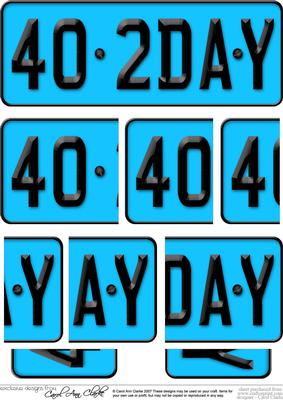 40th Birthday Fun Novelty Number Plate Side Stacker Topper