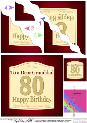 80th Birthday Granddad Wine Label Wavy Corner Side Stacker