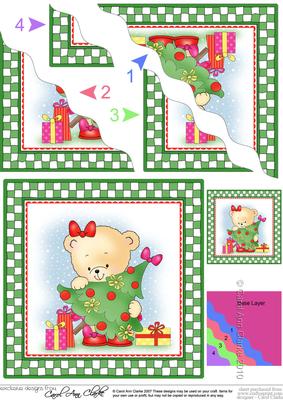 Rosie's Xmas Tree Wavy Corner Side Stacker Topper