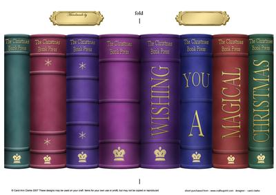 Merry Christmas Books Shaped Card