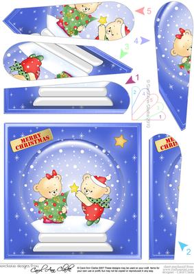 Robert N Rosie's Xmas Tree Snowglobe Fan Pyramage Topper