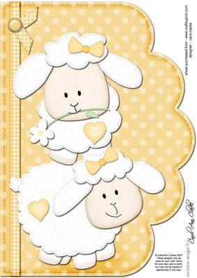 A4 Little Lamb Felties Scalloped Edge