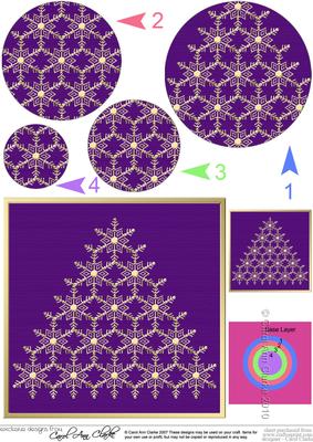Xmas Snowflake Tree Circle Pyramage Topper