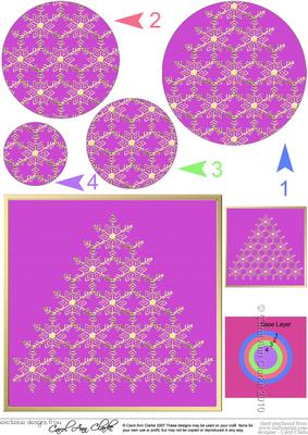 Xmas Snowflake Tree Circle Pyramage Topper