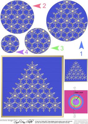 Xmas Snowflake Tree Circle Pyramage Topper