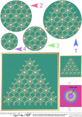 Xmas Snowflake Tree Circle Pyramage Topper