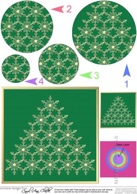 Xmas Snowflake Tree Circle Pyramage Topper