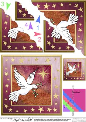Xmas Dove Scallop Corner Side Stacker Topper