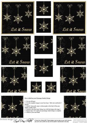 Xmas Let It Snowflakes Pyramage Sheet