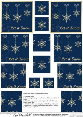 Xmas Let It Snowflakes Pyramage Sheet