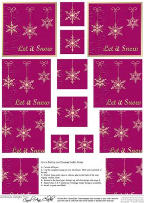 Xmas Let It Snowflakes Pyramage Sheet