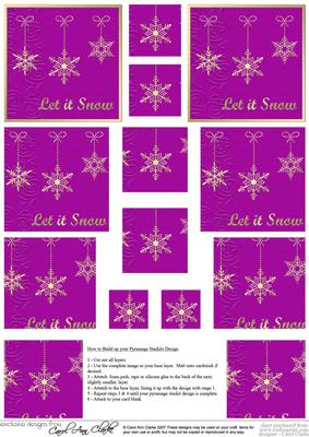 Xmas Let It Snowflakes Pyramage Sheet