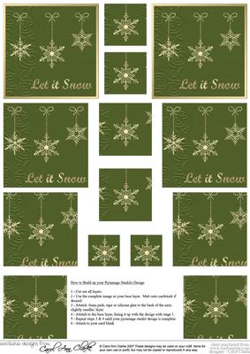 Xmas Let It Snowflakes Pyramage Sheet